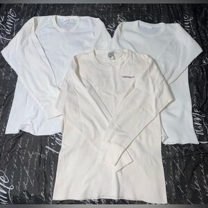 Bundle Of 3 Long Sleeve Thermal Shirts Cream Waffle Knit, 1 Carhartt, Workwear